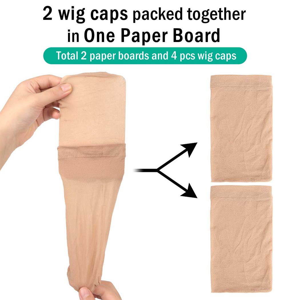 4 Pcs wig cap for lace front wig Node , Stocking Wig Cap for Silk Liner Weaving Wig Cap Net, Stretchy Nylon Wig Caps for Women, Men, Kids, Girls