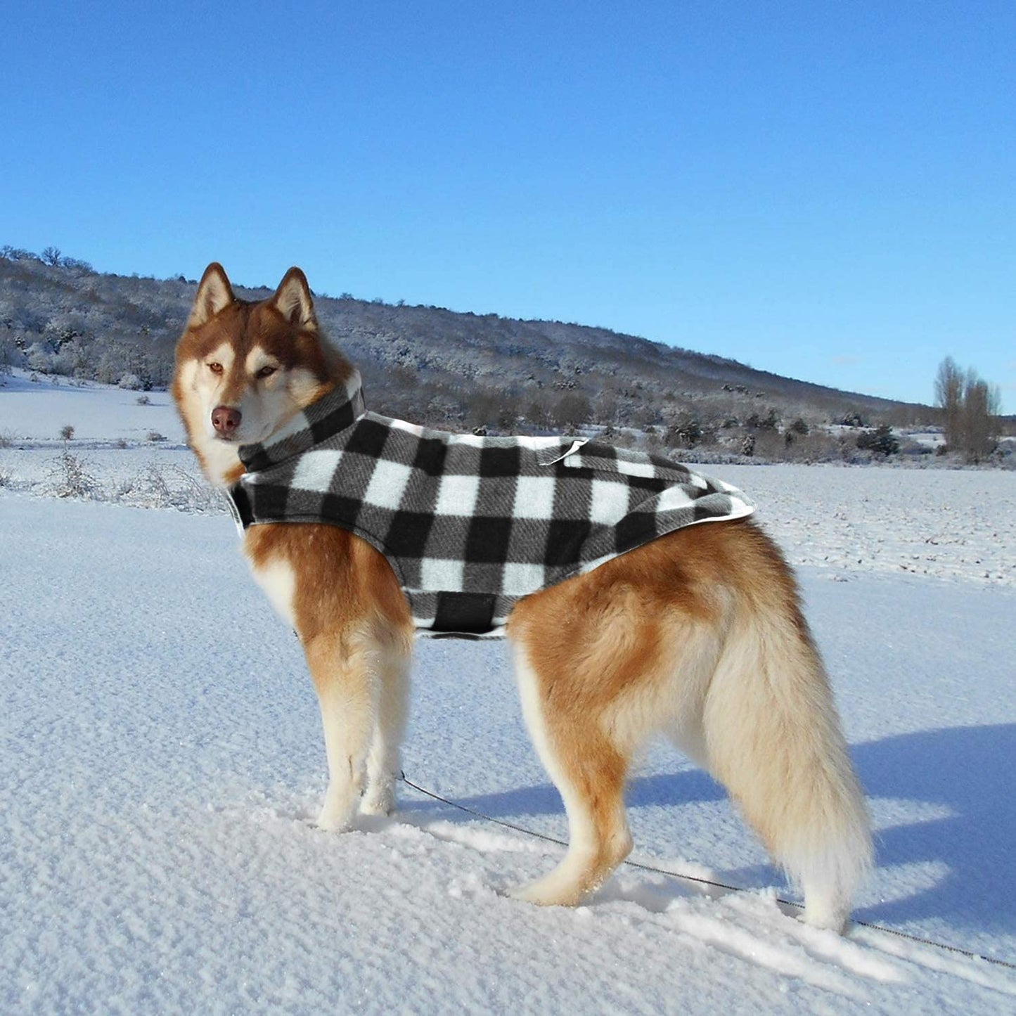 Dog Winter Coat, Dog Fleece Jacket Plaid Reversible Dog Vest Waterproof Windproof Cold Weather Dog Clothes Pet Apparel for Small Medium Large Dogs
