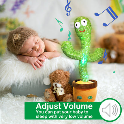 Dancing Cactus Mimicking Toy,Talking Repeat Singing Sunny Cactus Toy 120 Pcs Songs for Baby 15S Record Your Sound Sing+Dancing+Recording+LED