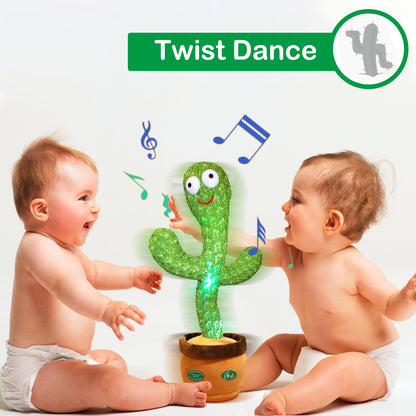 Dancing Cactus Mimicking Toy,Talking Repeat Singing Sunny Cactus Toy 120 Pcs Songs for Baby 15S Record Your Sound Sing+Dancing+Recording+LED