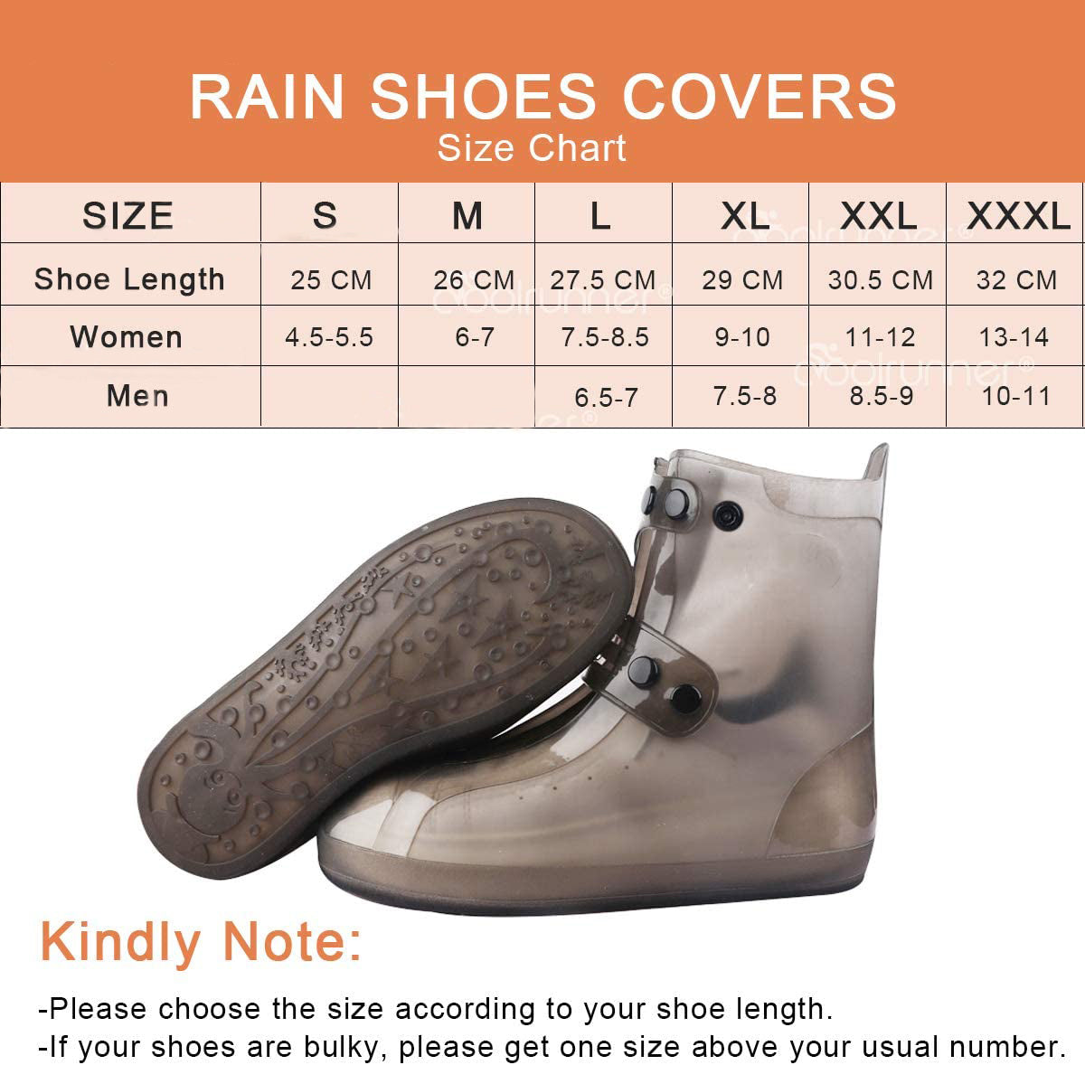 Waterproof Shoe Covers, Non-Slip Water Resistant Overshoes, Rain Boot Shoe Cover Reusable and Foldable Durable for Men Women Kids Outdoor