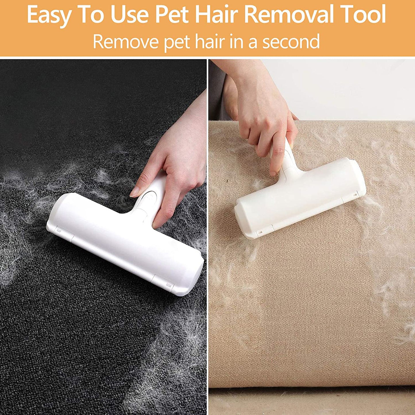 Pet Hair Remover Roller - Dog & Cat & Fur Remover with Self-Cleaning Base - Efficient Animal Hair Removal Tool - Perfect for Furniture, Couch, Carpet, Car Seat