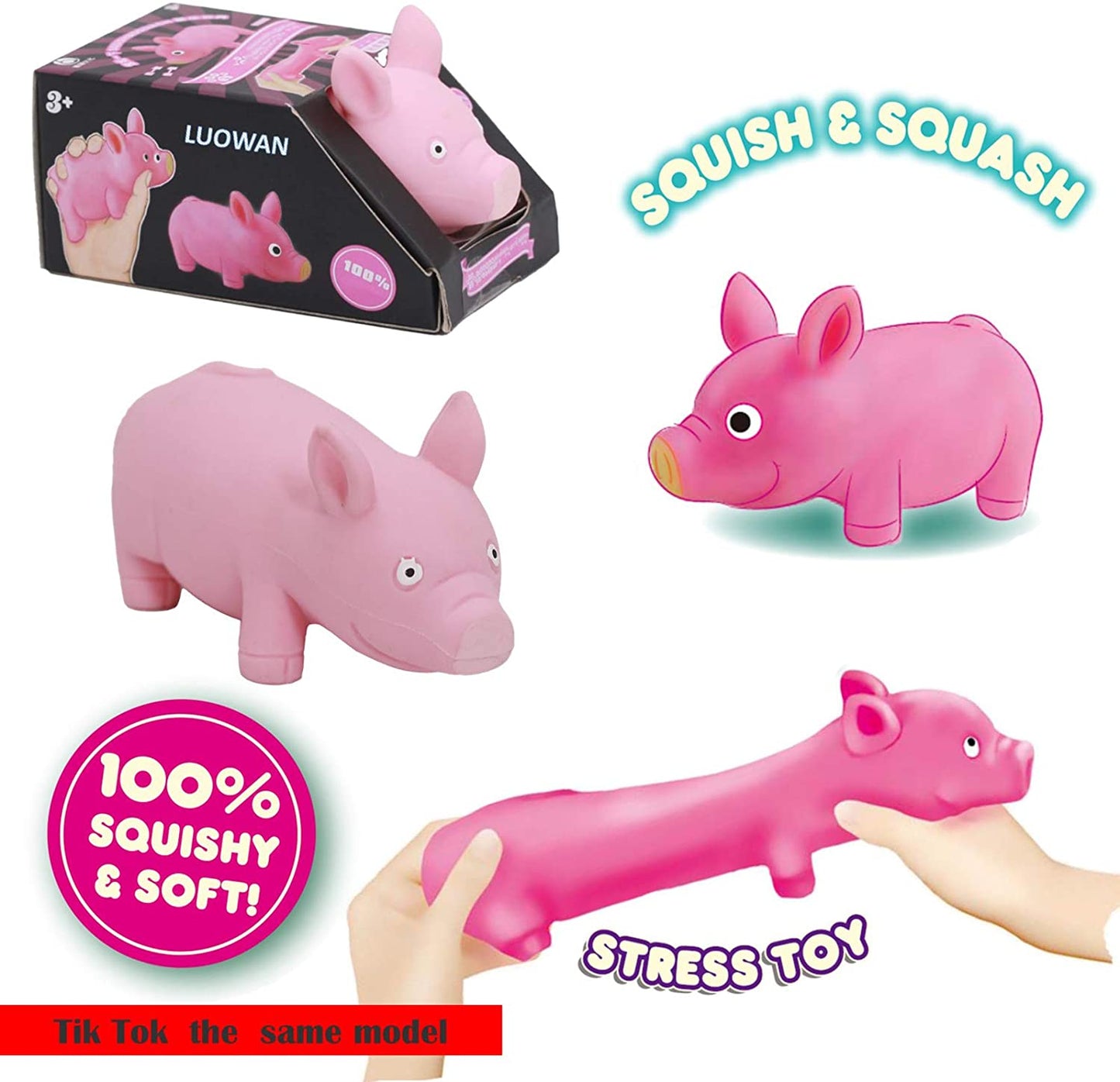 Toy Pink Pig Gifts for Kids Adults Popping Out Eyes Animal  Anxiety Stress Relief Autism Disorders Funny Piggy Sensory Stress Toy for Girl Boy Women Girlfriend Birthday Party Favors