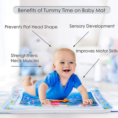 Inflatable Tummy Time Premium Water mat Infants and Toddlers is The Perfect Fun time Play Activity Center Your Baby's Stimulation Growth