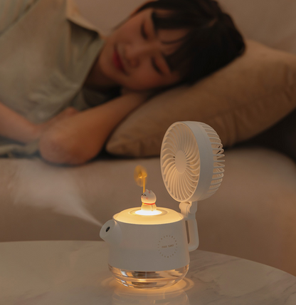 Desktop aromatherapy fan desktop small portable night light usb rechargeable mute large wind