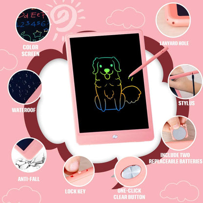 LCD Writing Tablet 10 Inch Kids Colorful Doodle Board Drawing, Educational and Learning Toy Gift for 2-6 Years Old Boy and Girls