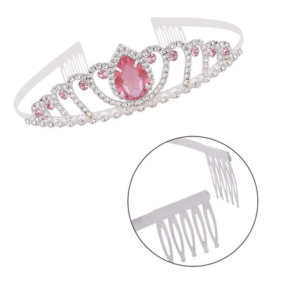 Women Princess Crown Baroque Tiara for Girl Birthday Prom with Comb