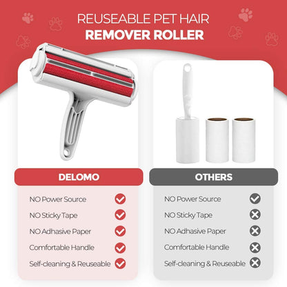 Pet Hair Remover Roller - Dog & Cat & Fur Remover with Self-Cleaning Base - Efficient Animal Hair Removal Tool - Perfect for Furniture, Couch, Carpet, Car Seat