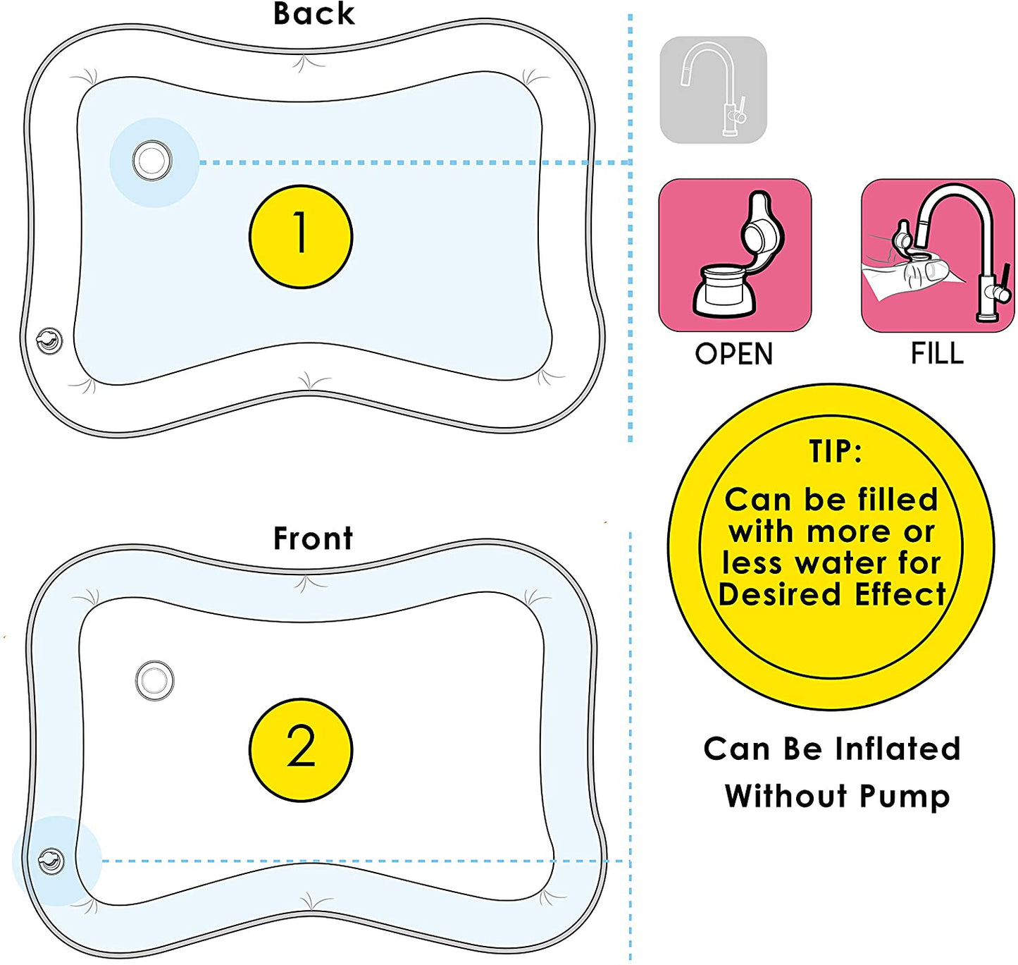 Inflatable Tummy Time Premium Water mat Infants and Toddlers is The Perfect Fun time Play Activity Center Your Baby's Stimulation Growth