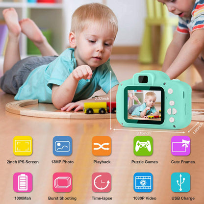 Kids Camera for Girls Boys,Kids Selfie Camera Toy 1080P HD Digital Video Camera for Toddler, Best Gifts for 3-12 Years Old Children with 32G SD Card