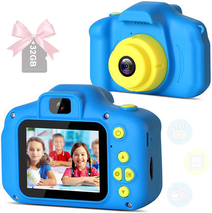 Kids Camera for Girls Boys,Kids Selfie Camera Toy 1080P HD Digital Video Camera for Toddler, Best Gifts for 3-12 Years Old Children with 32G SD Card