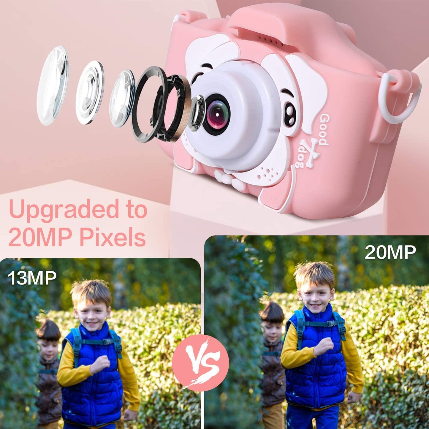 Kids Camera for Girls Boys,Kids Selfie Camera Toy 1080P HD Digital Video Camera for Toddler, Best Gifts for 3-12 Years Old Children with 32G SD Card