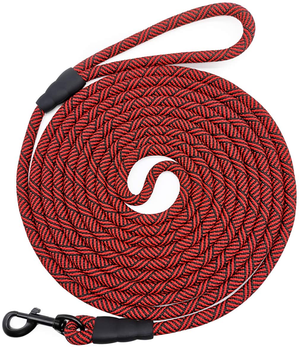 Long Rope Leash for Dog Training 15FT 30FT 50FT, Check Cord Recall Training Agility Lead for Large Medium Small Dogs, Great for Training, Playing, Camping, or Backyard